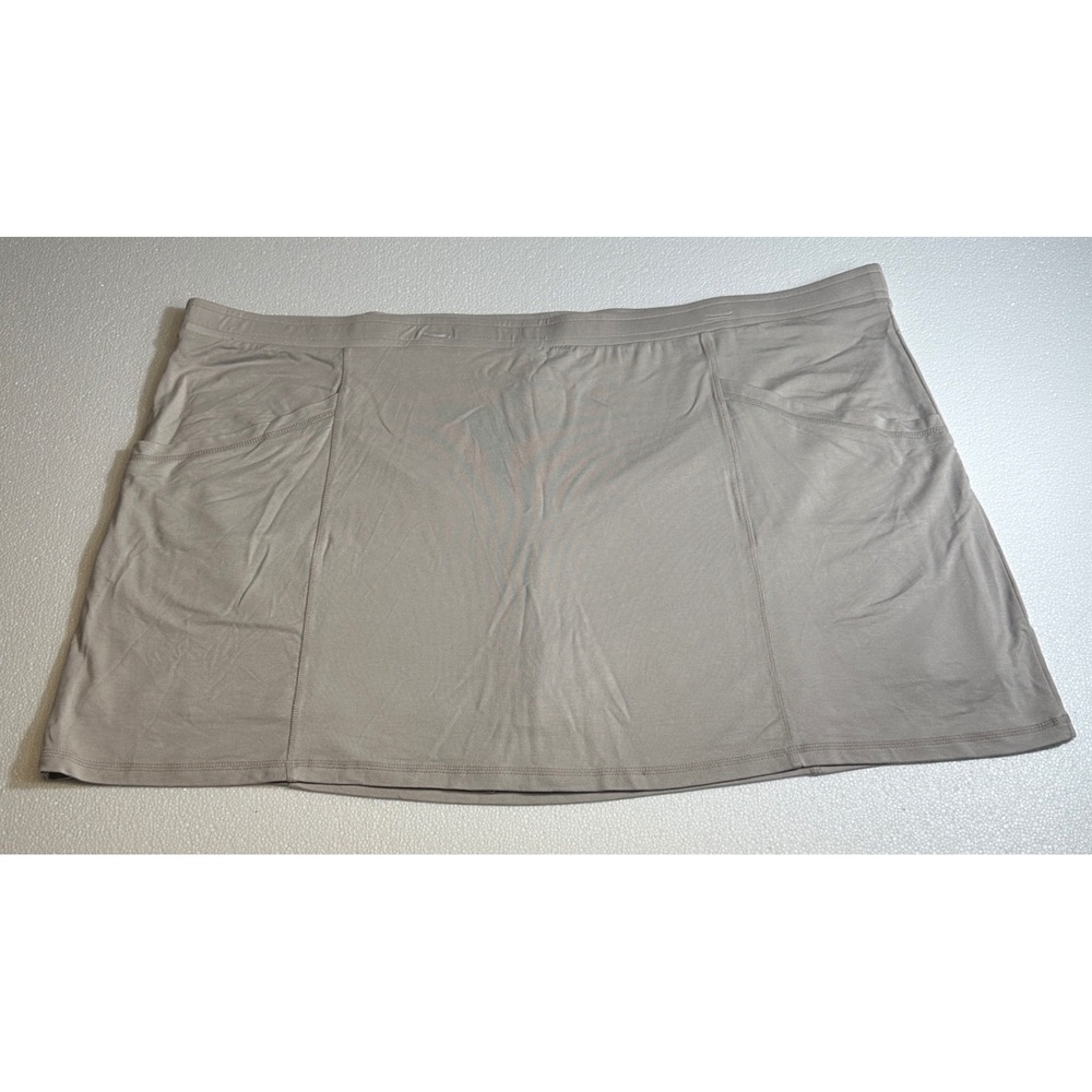 Isaac Mizrahi Live Skort Khaki Tan Side Pockets Pleated Skirt Shorts Women's 4XP